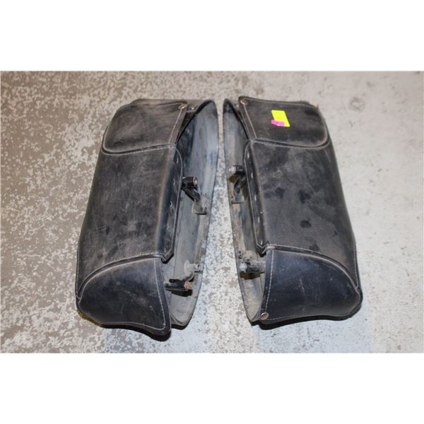 HARD MOUNT BLACK LEATHER SADDLE BAG