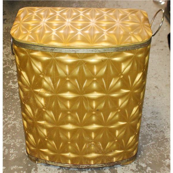 VINTAGE GOLD LAUNDRY HAMPER