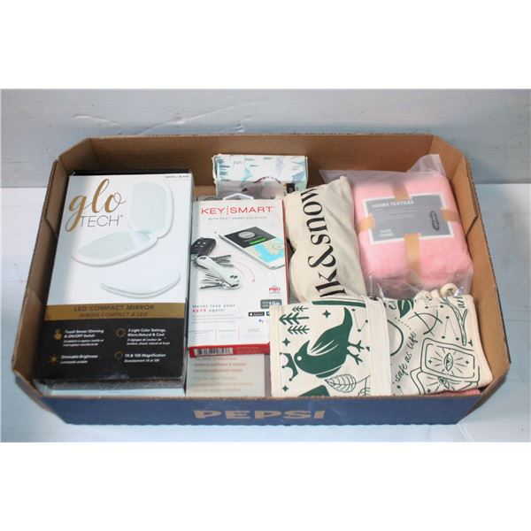 NEW L.E.D. MIRROR, EYE MASK, CHESS SET,KEY SMART,