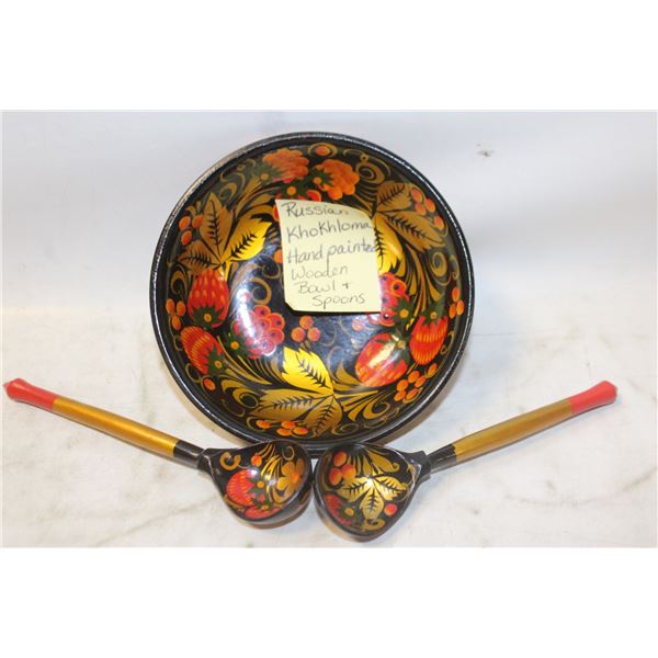 RUSSIAN KNOKHLOMA HAND PAINTER WOODEN