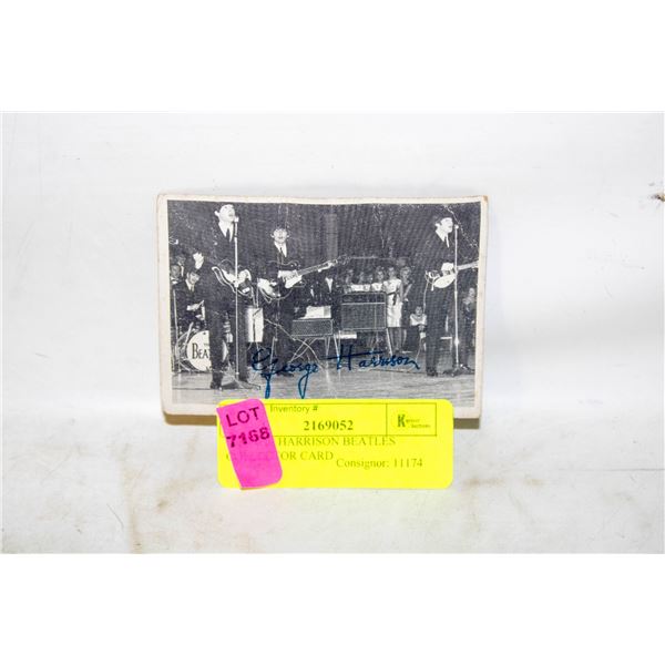 GEORGE HARRISON BEATLES COLLECTOR CARD