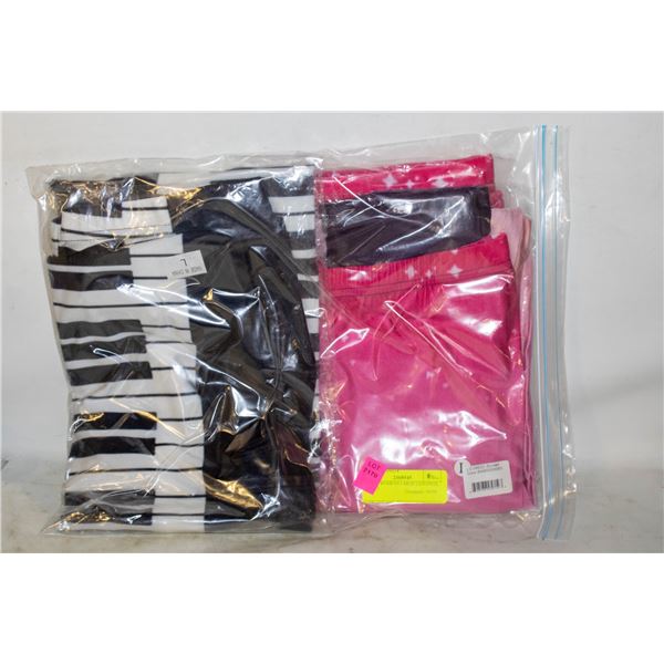 4 NEW WOMENS LARGE LEGGINGS, PIANO