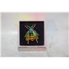 Image 1 : NEW 1.38”X1.02” TEAL, GOLDTONE ENAMEL