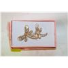 Image 1 : NEW GOLD TONE TWIN DRAGONFLY RHINESTONES