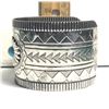 Image 2 : 21) SILVER TONE 2" WIDE CARVED CUFF STYLE