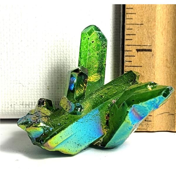 20) NATURAL GREEN AURA QUARTZ CLUSTER