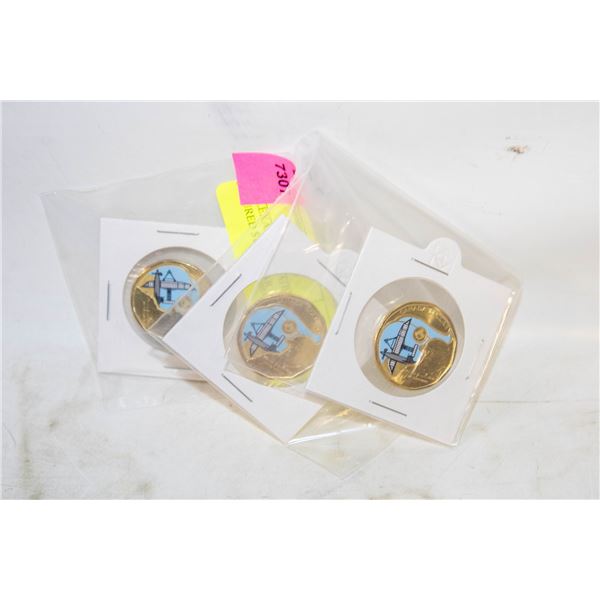 (3) 2022 ALEXANDER GRAHAM BELL COLOURED $1 COINS