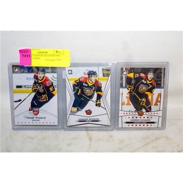 LOT OF 3 CONNOR MCDAVID PRE ROOKIE CARDS