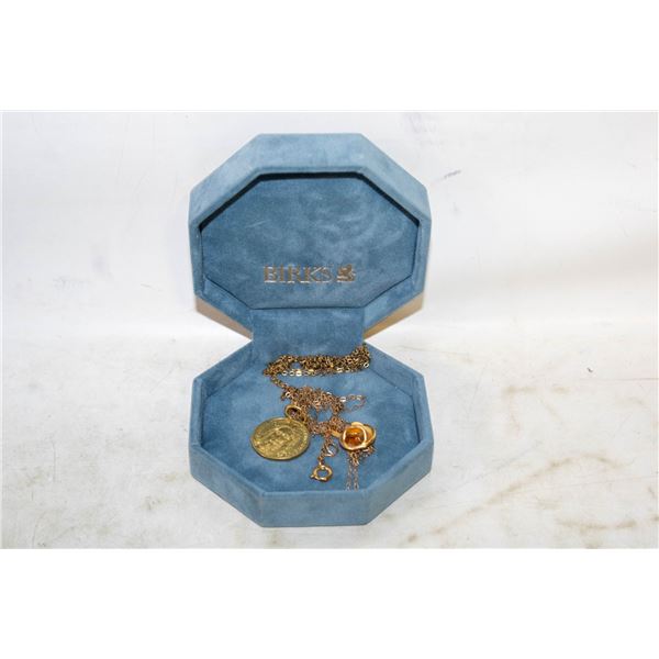 BIRKS BOX WITH JEWELRY-ESTATE