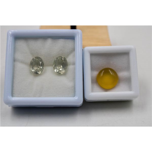 #290-NATURAL CHALCEDONY 5.90CT & AMETHYST5.88CT