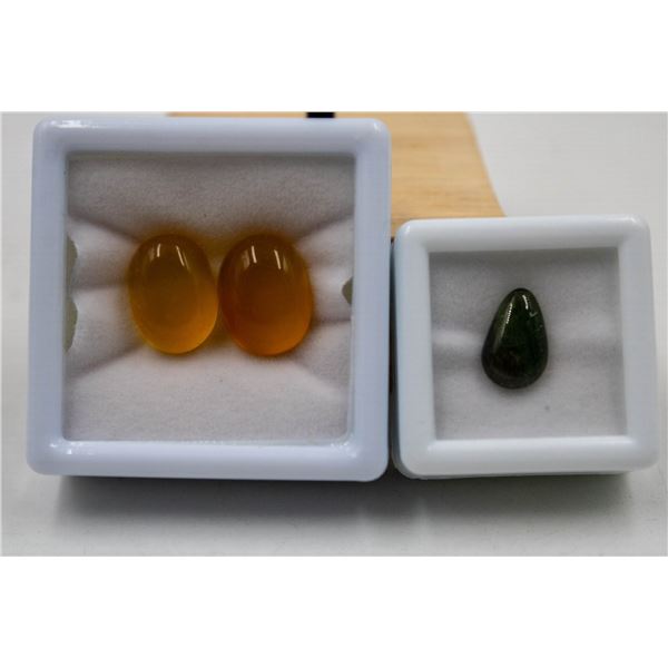 #364-NATURAL SAPPHIRE 4.00CT & CHALCEDONY 18.95CT