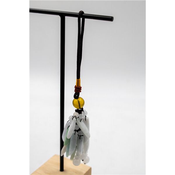 #102- NATURAL JADE JADITE & AGATE CAR HANGER
