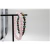 Image 1 : #68-NATURAL PINK ROSE QUARTZ & JADE JADEITE