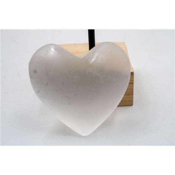 #81-NATURAL SELENITE HEART SHAPE 83G