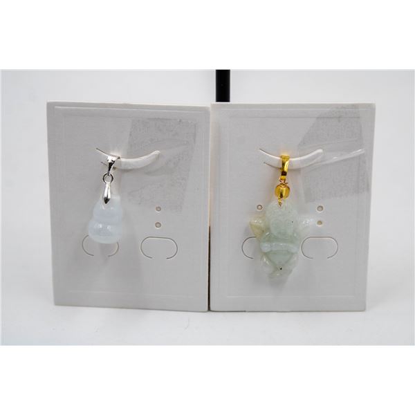 #171-NATURAL JADE JADEITE PENDANT 2PCS