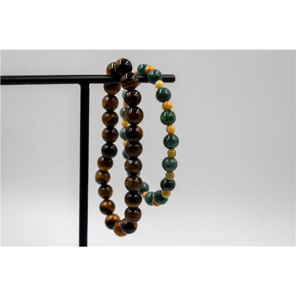 #69-NATURAL YELLOW TIGER EYE & JADE JADEITE