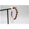 Image 1 : #61-NATURAL WHITE SELENITE/ JADE JADEITE BRACELET