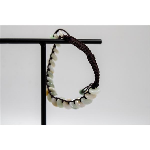 #108-NATURAL JADE JADEITE DONUT BRACELET