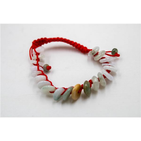 #113-NATURAL JADE JADEITE DONUT BRACELET