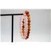 Image 1 : #45- NATURAL ORANG AVENTURINE & PINK ROSE QUARTZ