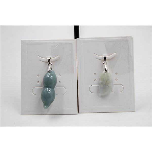 #175-NATURAL JADE JADEITE PENDANT 2PCS
