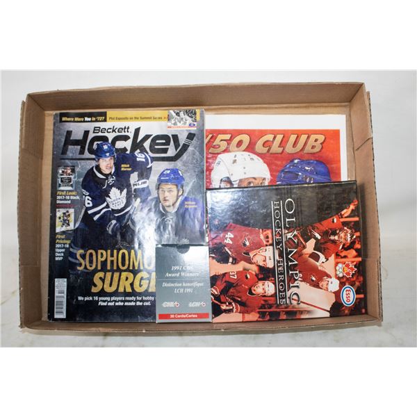 FLAT OF HOCKEY COLLECTIBLES INCLUDING