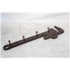 Image 1 : RUSTIC CAST IRON PIPE WRENCH, WALL MOUNT