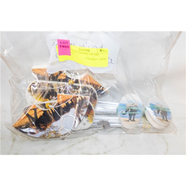 NEW 2 WIND CHIMES SAFARI THEMED