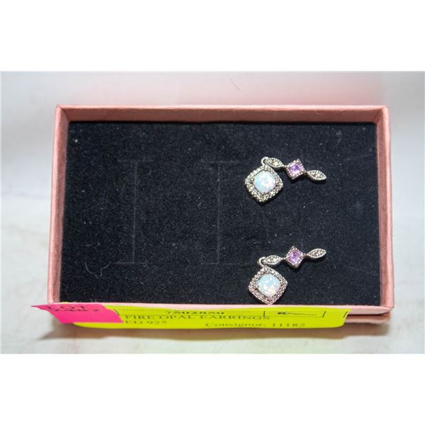 WHITE FIRE OPAL EARRINGS STAMPED 925