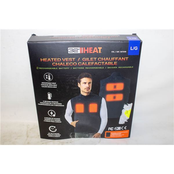 NEW 32 HEAT HEATED VEST, SIZE L, 10000 MAH