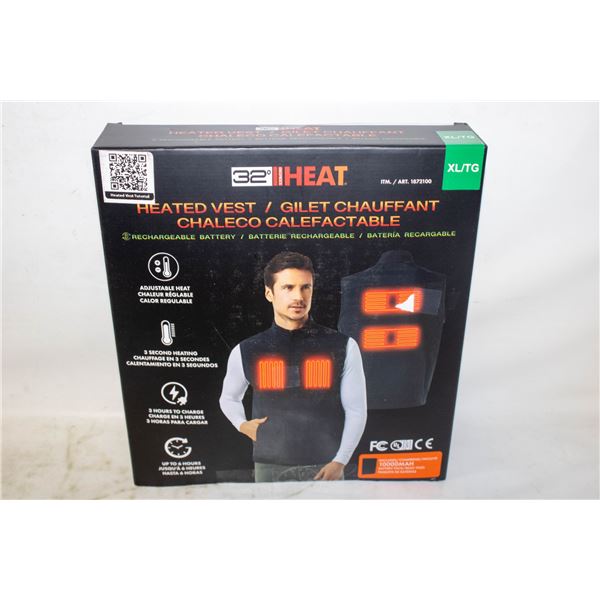 NEW 32 HEAT HEATED VEST, SIZE XL, 10000 MAH