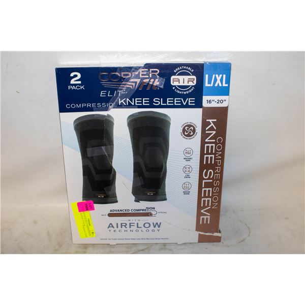 COPPER FIT ELITE COMPRESSION KNEE SLEEVE 2 PACK