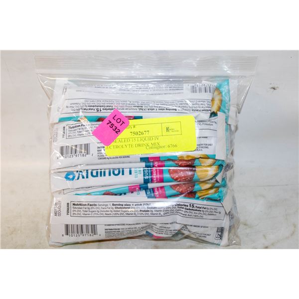 NEW SEALED 15 LIQUID IV ELECTROLYTE DRINK MIX