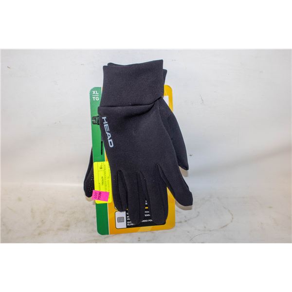 NEW HEAD MEN'S TOUCHSCREEN RUNNING GLOVES, XL