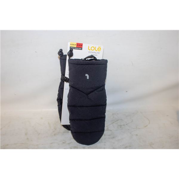 NEW LOLE DOWNLITE OUTDOOR MITTENS, SIZE: S/M