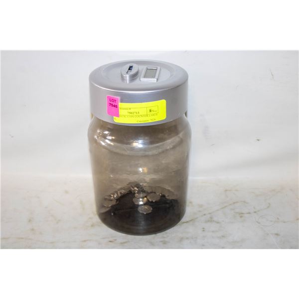 AUTOMATIC COIN COUNTER LARGE JAR,