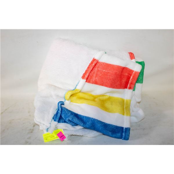 BLANKET WITH 'THE BAY' STYLE STRIPED PATTERN