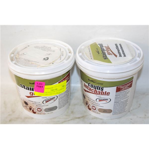 (2)TRAFFICMASTER STAINPROOF GROUT (DELOREAN GREY)