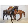 Image 1 : LOT OF TWO LEATHER HANDCRATED HORSES
