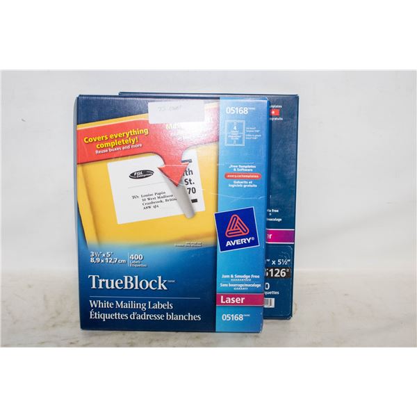 BOX OF NEW AVERY LABELS #05168 (75CT) #5126