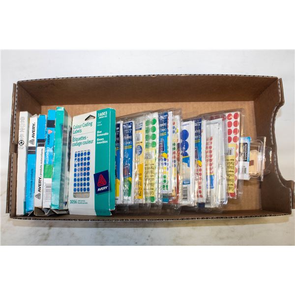 19 ASSORTED REPACK COLORED AVERY