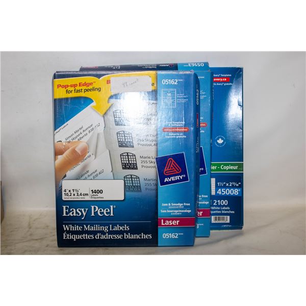 BOX OF NEW AVERY LABELS #05162 (99CT) #5126