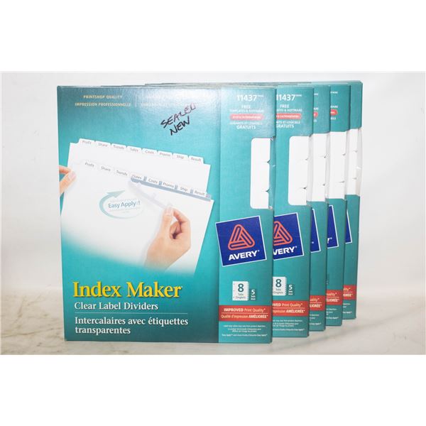 BOX OF NEW AVERY LABELS CLEAR #11437 5 EACH