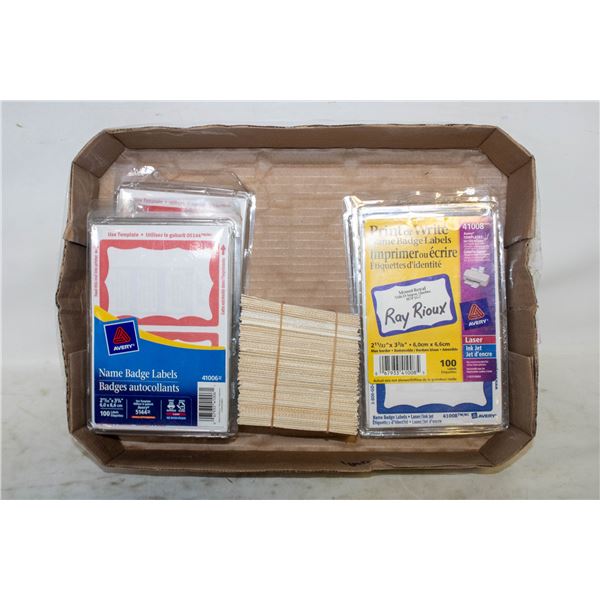 FLAT OF AVERY LABELS FOR NAME