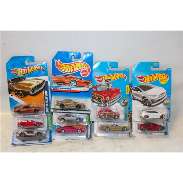 LOT OF 10 HOT WHEELS - TESLAS