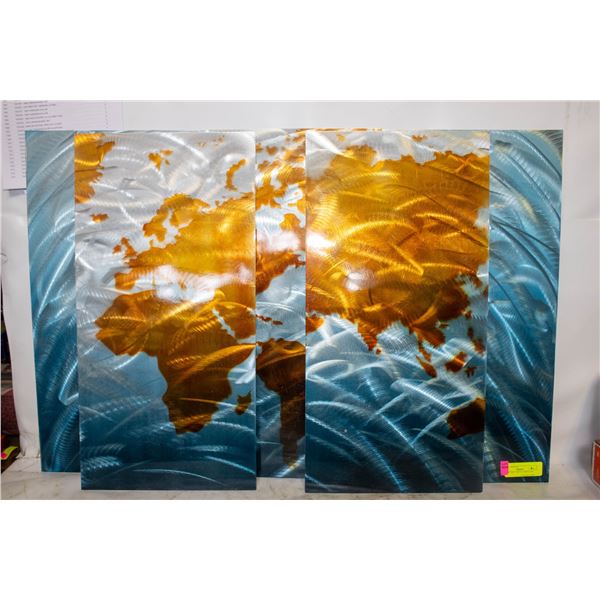 WORLD MAP - METAL WALL ART