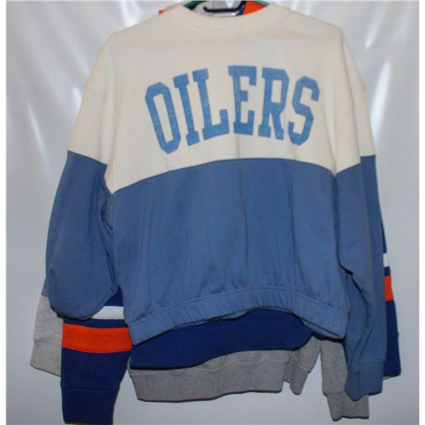 LOT OF OILERS SWEATERS LADIES L & XL