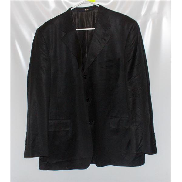 MENS ELPA ITALLIAN XL SUIT JACKET BLACK FABRIC
