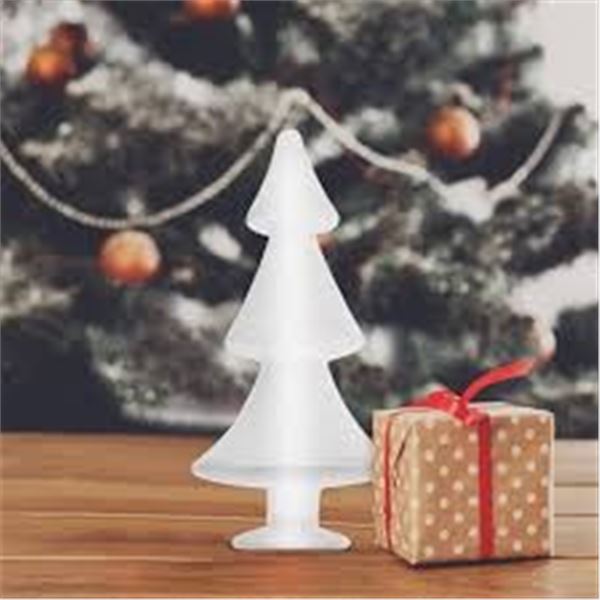 NEW EXCEART WHOTE FOAM BUBBLE CHRISTMAS TREE 15.7"