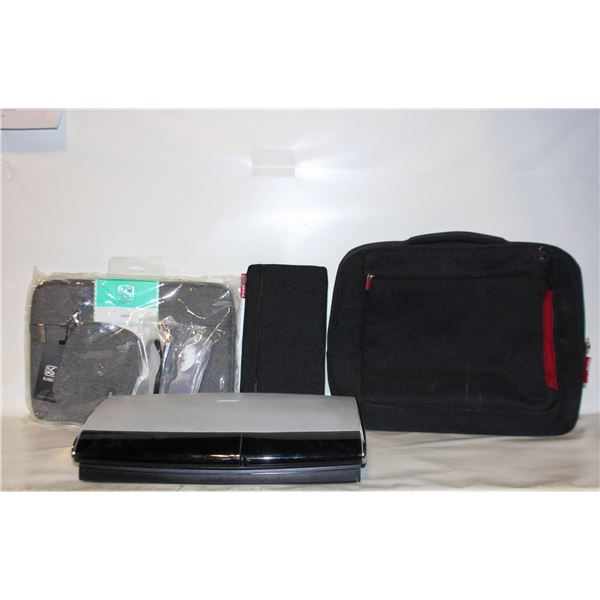 ASSORTED LAPTOP CASES + REPLICA SUNGLASSES, ETC